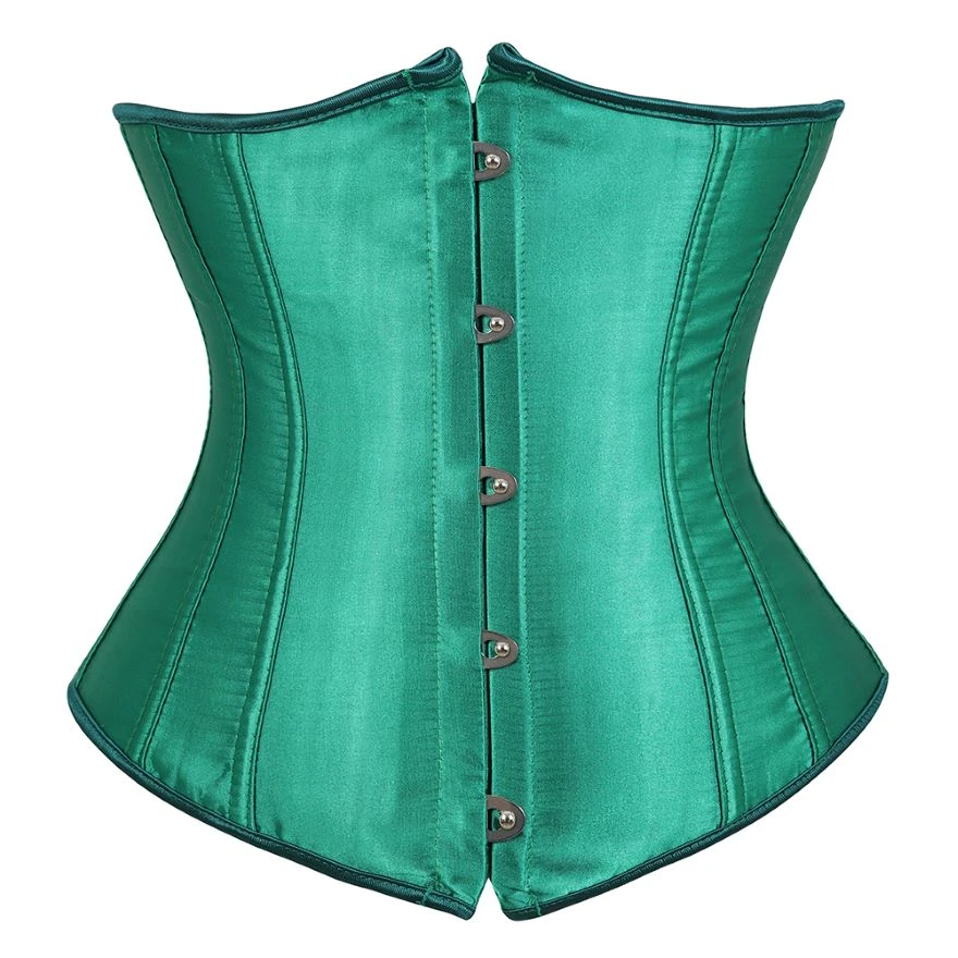 Women Gothic Sexy Satin Underbust Corset Bustier Waist Cincher Slimming Body Shaper Corsets Bustiers Lingerie Top Plus Size