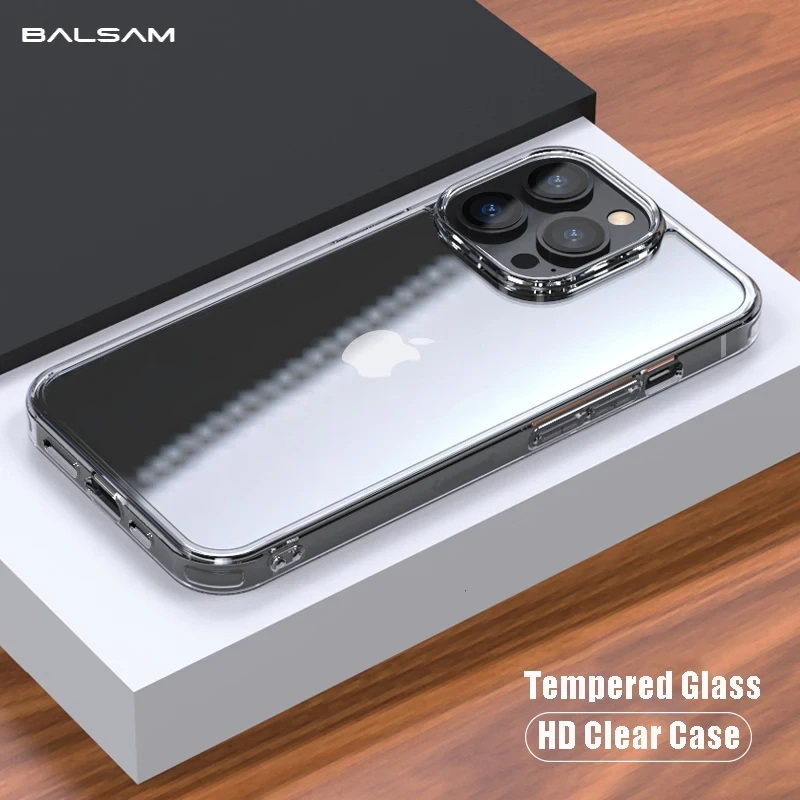 Luxury Tempered Glass Clear Case For iPhone 11 12 13 Pro XS Max 13Mini X XR Transparent Hard Case For iPhone 7 8 Plus SE2 Fundas