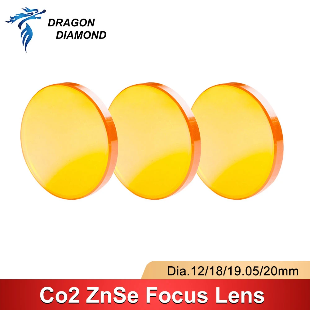 5PCS China CO2 ZnSe Focus Lens Dia 12mm 18mm 19.05mm 20mm FL 38.1 50.8 63.5 76.2 101.6mm For CO2 Laser Engraving Cutting Machine
