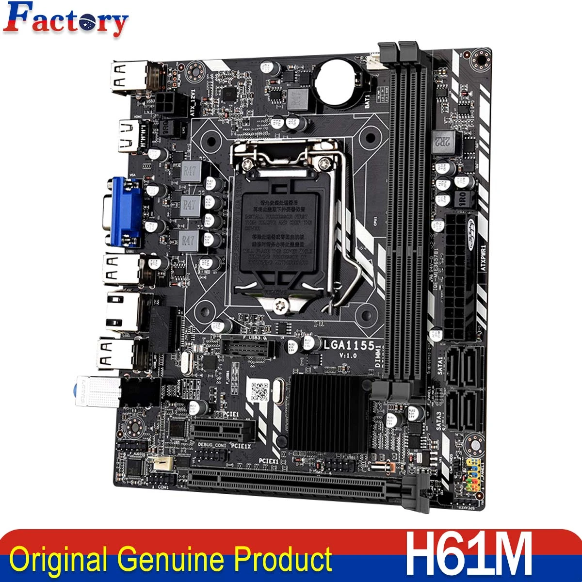 JINGSHA H61M LGA 1155 Motherboard H61 Intel Chipset Motherboard SATA2.0 Port  Socket DDR3 support LGA1155 PCI E 8X