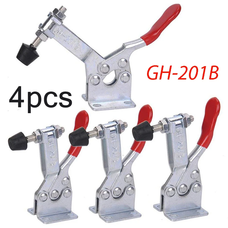4/8pcs/set Red Toggle Clamp GH-201B 100kg Quick Release Tool Horizontal Clamps Hand New Heavy Duty Tooling Accessory