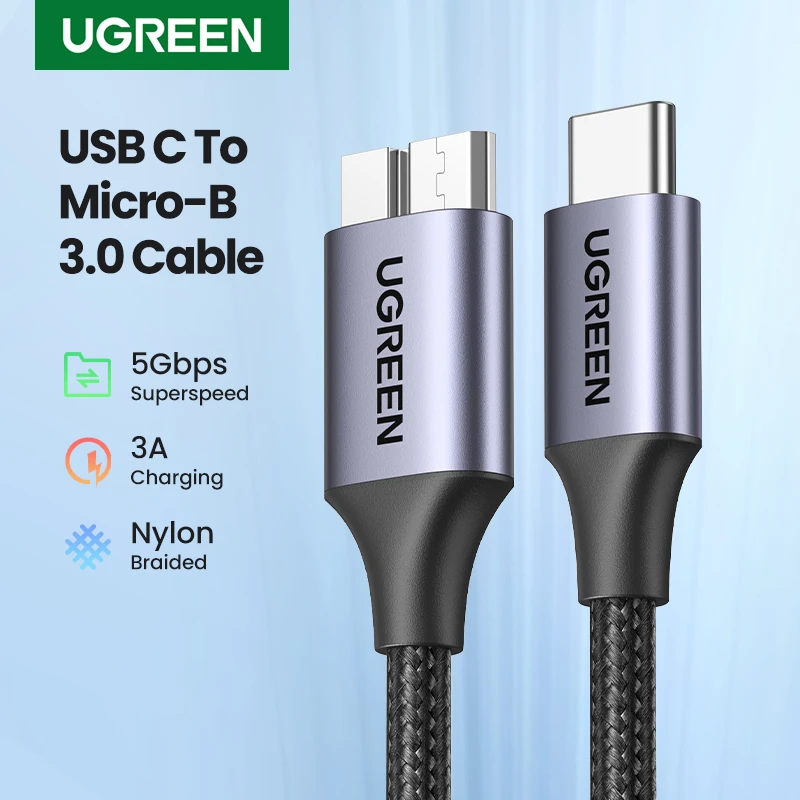 Ugreen USB C to Micro B 3.0 Cable 5Gbps 3A Fast Data Sync Cord For Macbook Hard Drive Disk HDD SSD Case USB Type C Micro B Cable