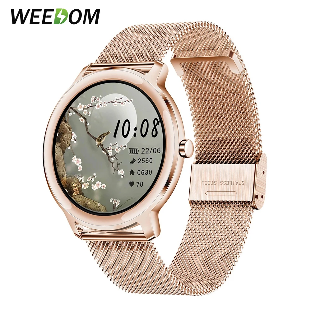 Super Slim Fashion Women Smart Watch 2021 Full Touch Round Screen Smartwatch for Woman Heart Rate Monitor For Android and IOS