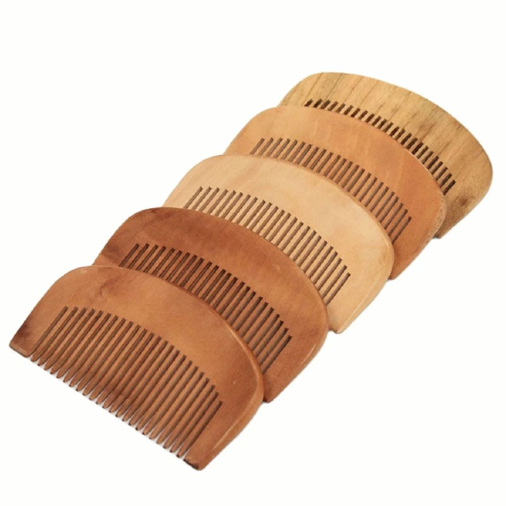 1 Pcs Natural Peach Wood Comb Close Teeth Anti-static Head Massage Beard Hair Care Wooden Tools Beauty Accessories