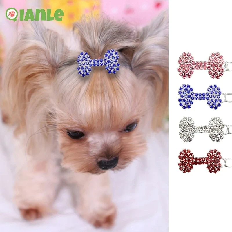 Bling Puppy Hair Clips Crystal Pet Hairpin for Cats Dogs Cute Hair Clips Pet Hair Grooming Pet Hair Accessories