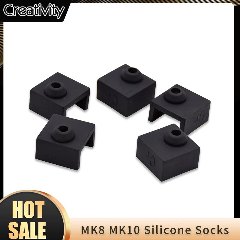 3/5 PCS Printer Silicone Sock Fits MK7 MK8 MK10 Aluminum Block J-head Hotend Extruder Heater Block Cover Hotend for CR-10 Ender3