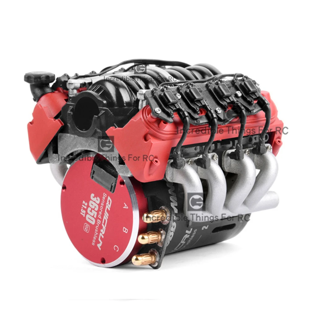 RC Car LS7 V8 Simulate Engine Motor Cooling Fans Radiator Kit for 1/10 RC Crawler TRAXXAS TRX4 TRX6 AXIAL SCX10 90046 VS4