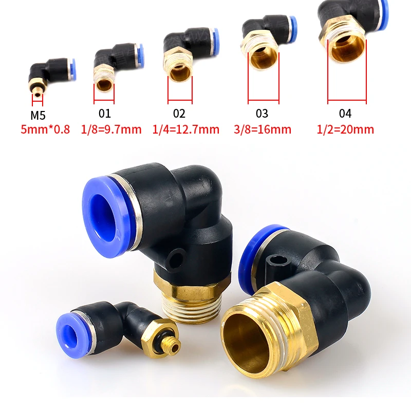 PL pneumatic connector 4mm-12mm hose OD 1/8 