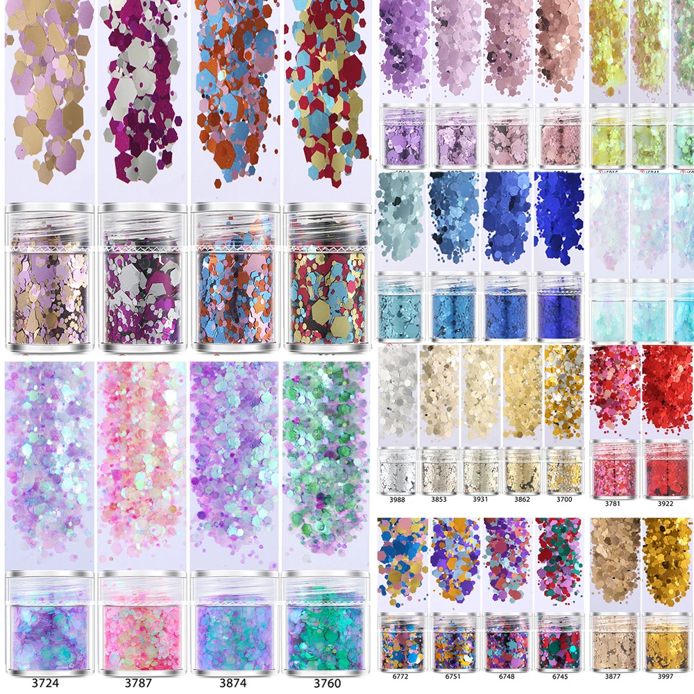 4 pots 19 Color Mix UV Epoxy Resin Mold Filling Sequins Nail art DIY Making Epoxy Resin Jewelry Supplies for jewelry Finding