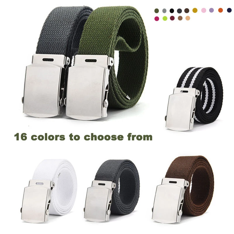 High Quality Canvas Belt Unisex Luxury Strap Tactical Military Canvas Waistband Outdoor Training Belt Metal Buckle Belts 3.8wide
