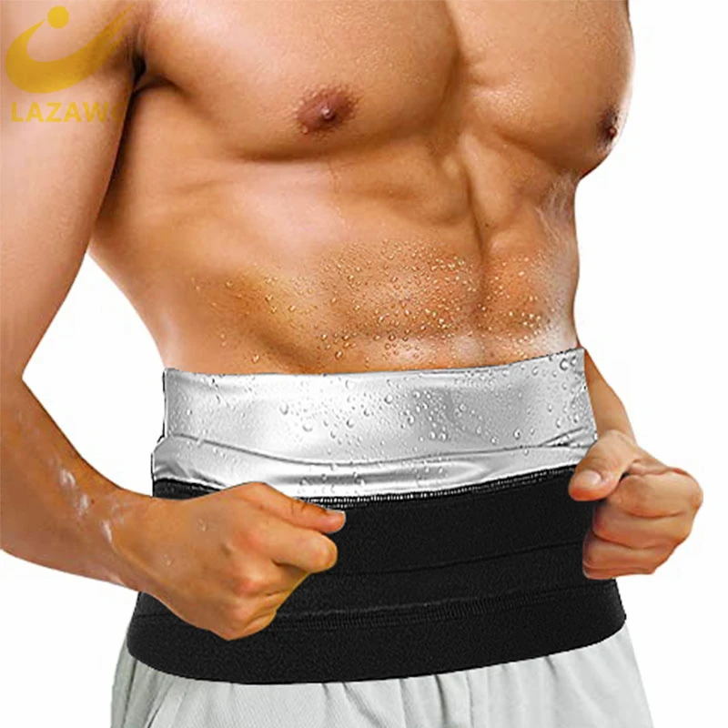 LAZAWG Men Waist Trainer Belt Belly Trimmer Corset Sauna Cinchers Slimming Sweat Body Shaper for Weight Loss Strap Fat Burning