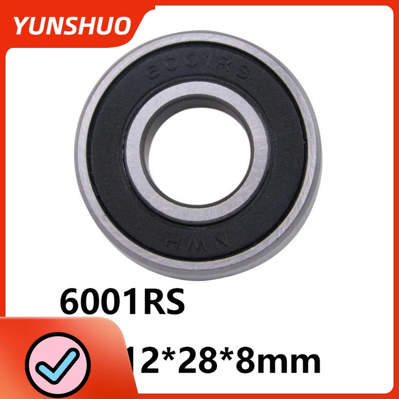 10Pcs/lot 6001Rs Cover Seal Deep Groove Ball Miniature Mini Bearings 6001Rs 6001-Rs 12*28*8Mm 12*28*8 52100 Chrome Steel