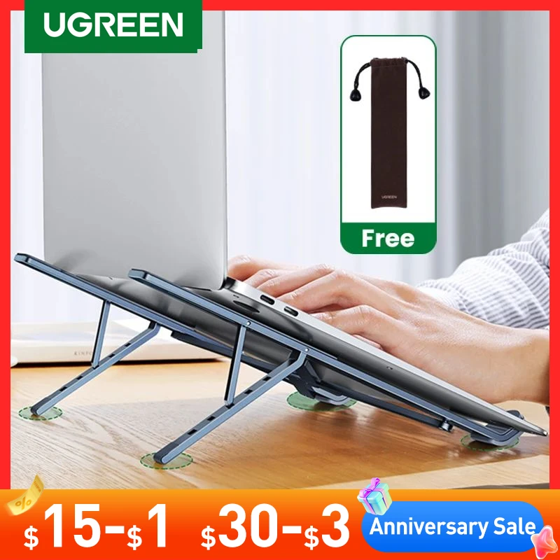 UGREEN Laptop Stand Holder For Macbook Air Pro Foldable Aluminum Vertical Notebook Stand Laptop Support Macbook Pro Tablet Stand