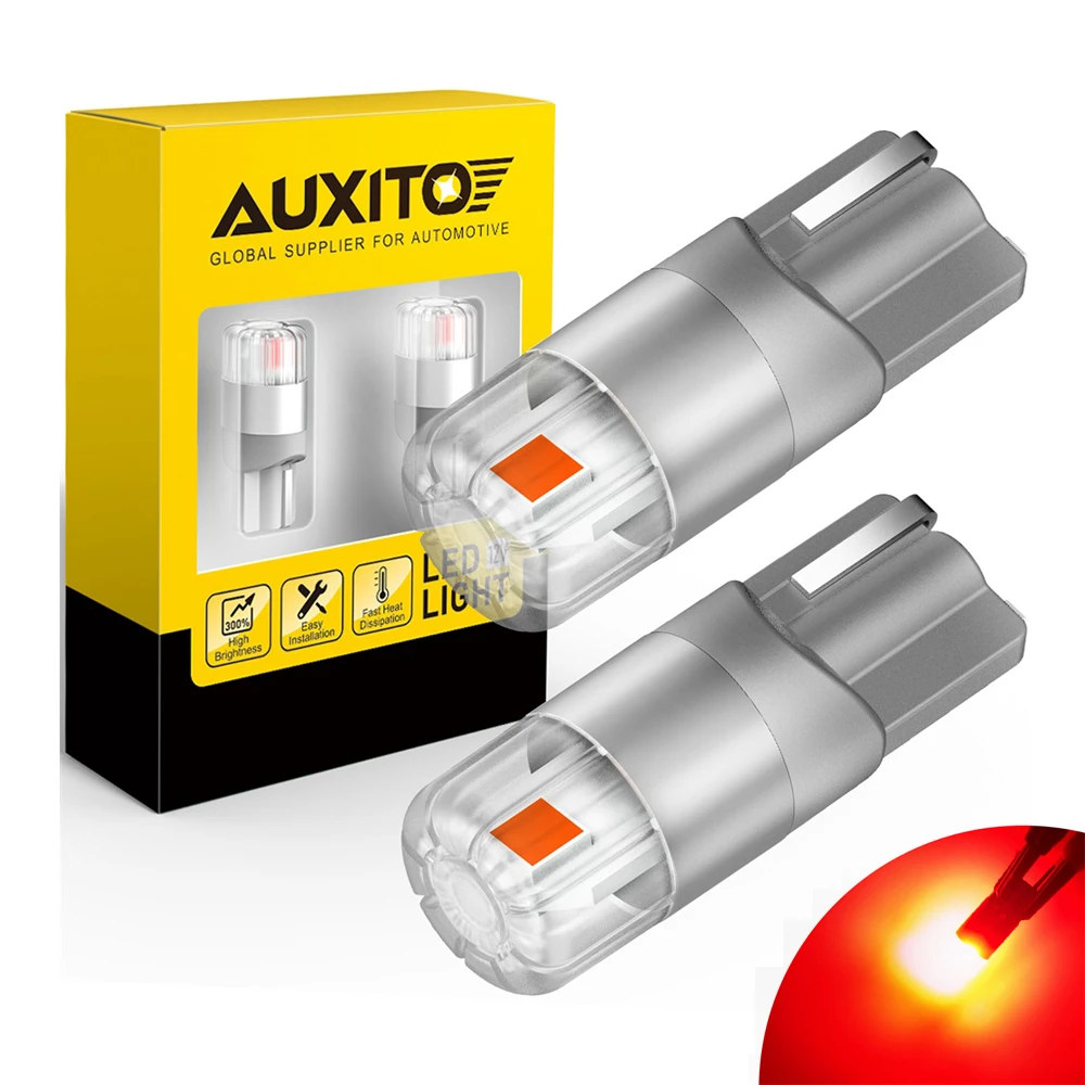 AUXITO 2x T10 LED Canbus Car Lights Bulbs W5W 168 194 LED 3030SMD Interior Lighting Side Dome Mirror Trunk Lamp Red Yellow White