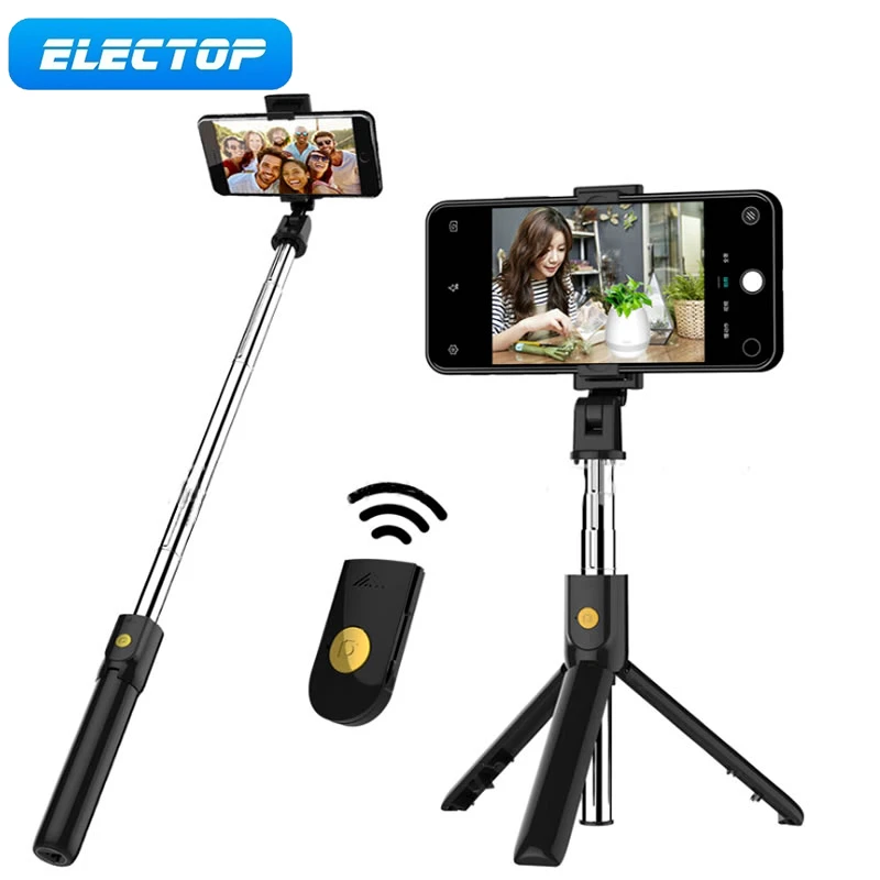 3 in 1 Wireless Bluetooth Selfie Stick for iphone/Android/Huawei Foldable Handheld Monopod Shutter Remote Extendable Mini Tripod