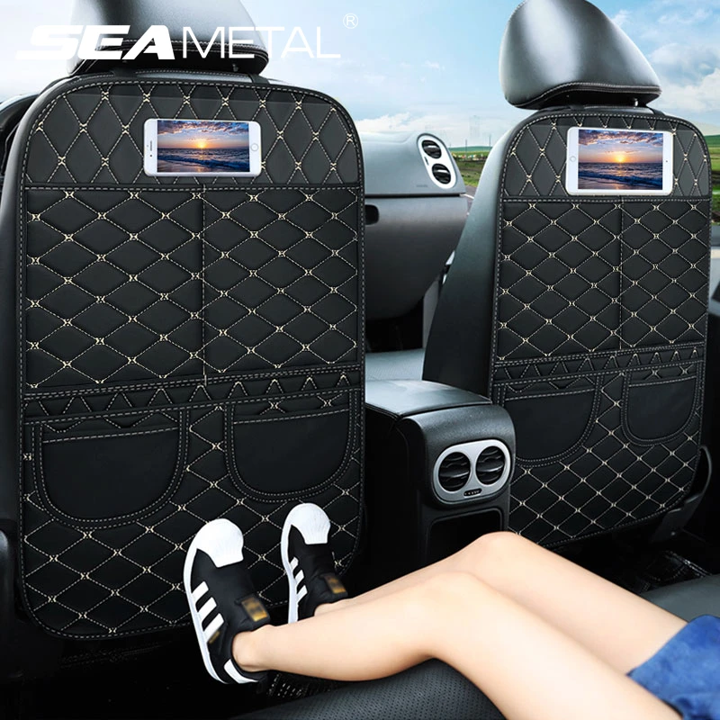 2021 Newest PU Leather Anti Kick Pad for Car Seat Back Protector Waterproof Anti Dirt Dust-Proof Chair Cover for Children Kids