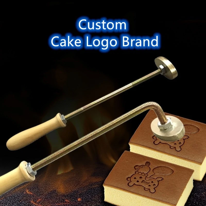 Custom Logo Cake Brass Stamping Tool High-temperature Resistant Metal Bread Mould Brand Alphabet Letters wood beef leather