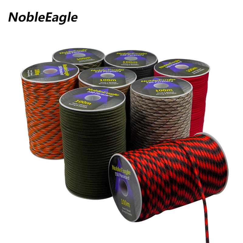 Noble Eagle 100M 7 Strand 550 Paracord Rope 4mm Outdoor Camping Survival Equipment Parachute Cord Umbrella Tent Lanyard