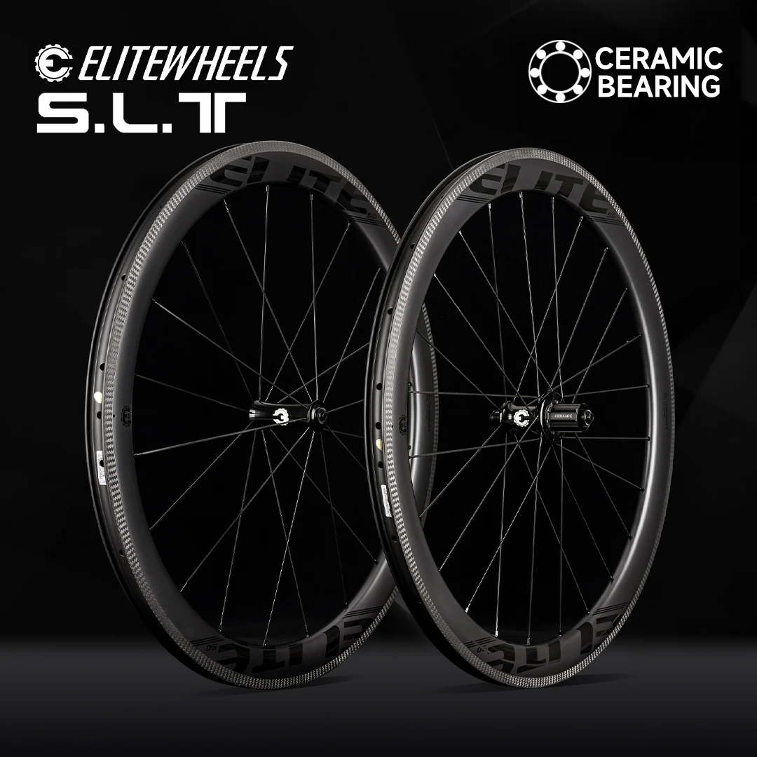 ELITEWHEELS SLT Road Carbon Wheels Aero A1 Brake RA18 Ceramic Bearing Hub Pillar 1423 Spoke Tubular Clincher Tubeless Wheelset