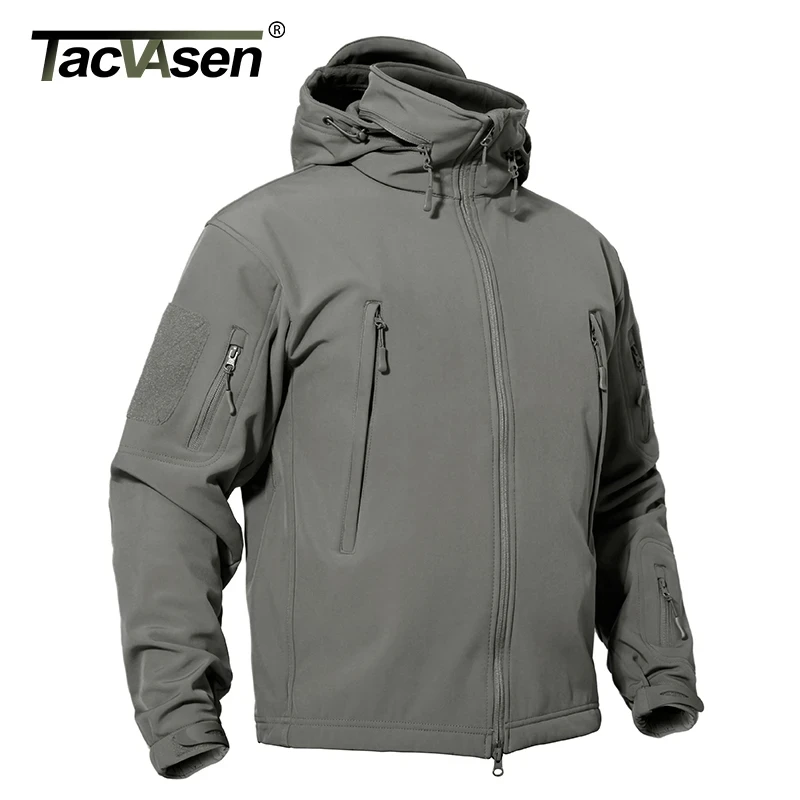 TACVASEN Winter Tactical Softshell Jacket Mens Fleece Jacket Coat Waterproof Windproof Military Coats Hunting Hiking Windbreaker
