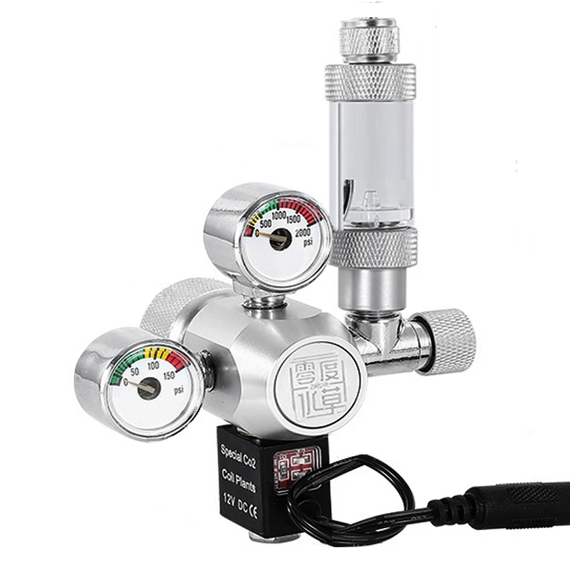 DIYAquarium CO2 regulator,With check valve Bubble counter Solenoid valve Control system kit Aquarium CO2 pressure reducing valve