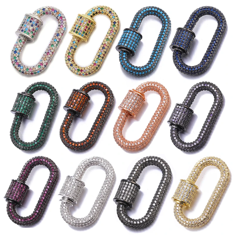 2021 DIY Jewelry Luxury Zircon Rhinestone Spiral Clasps Pendants Accessories For Necklace Bracelet Clasps For Jewelry Making Box
