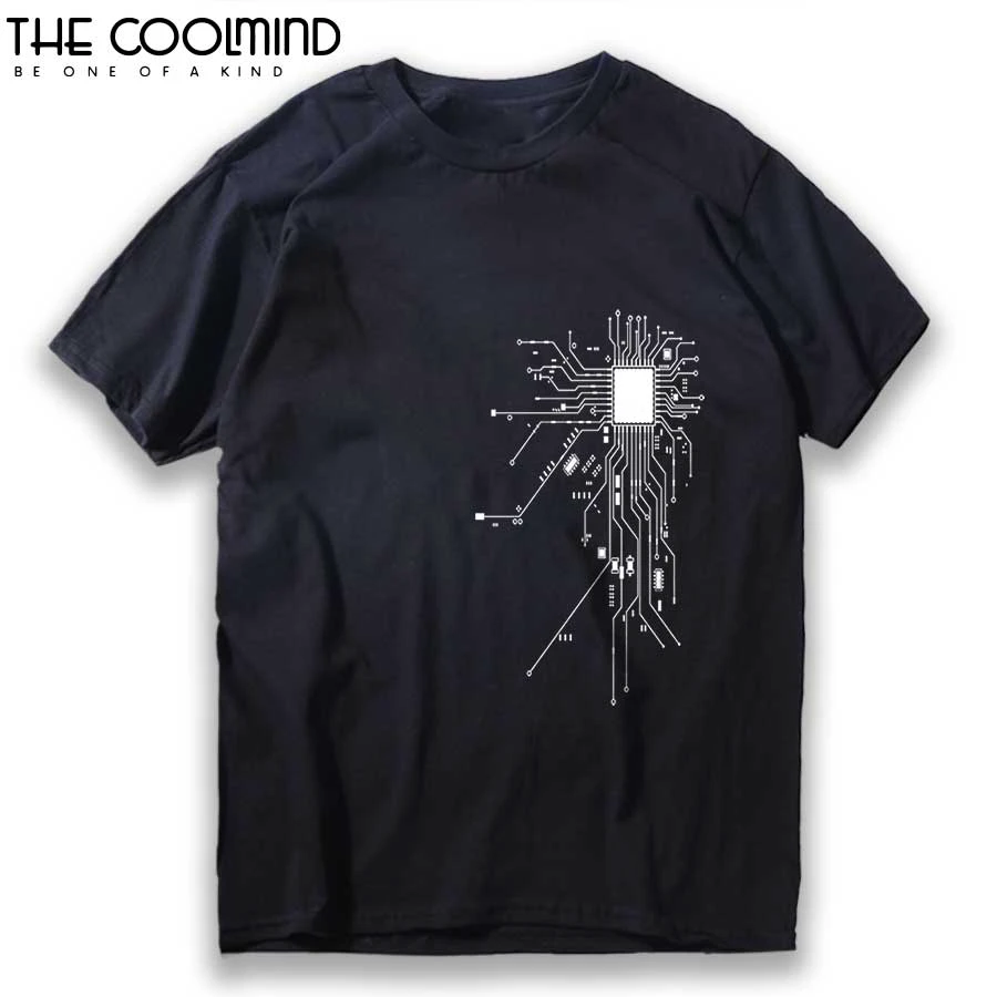 COOLMIND 100% cotton geek print cool men T shirts casual short sleeve o-neck tshirt male summer men t-shirt male mens tee shirts