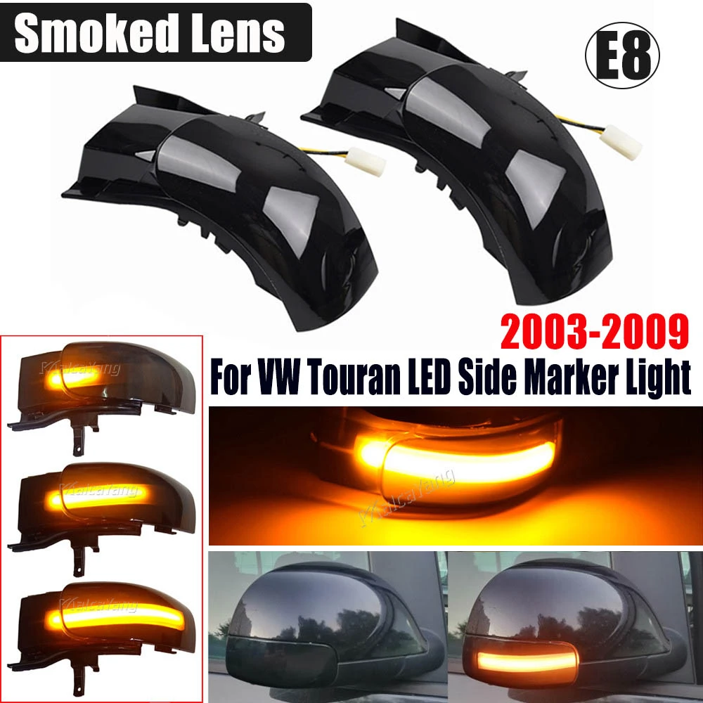 For VW Touran 2003 2004 2005 2006 2007 2008 2009 2010 LED Turn Signal Light Dynamic Rearview Mirror Indicator Lamp