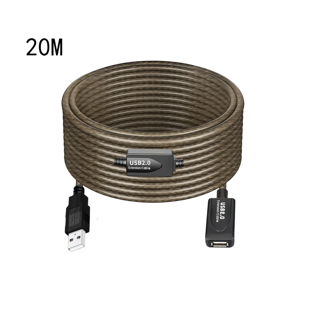 20M/10M/5M USB 2.0 Extension Cable  Male to Female Active Repeater Extension Extender Cable Cord USB Adapter