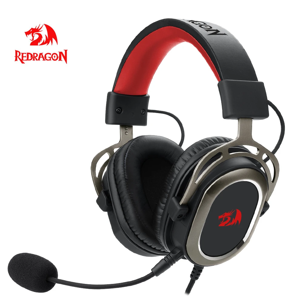 Redragon H710 Helios gaming Headphone Microphone Noise cancelling,7.1 USB Surround Computer headset Earphones EQ Controller