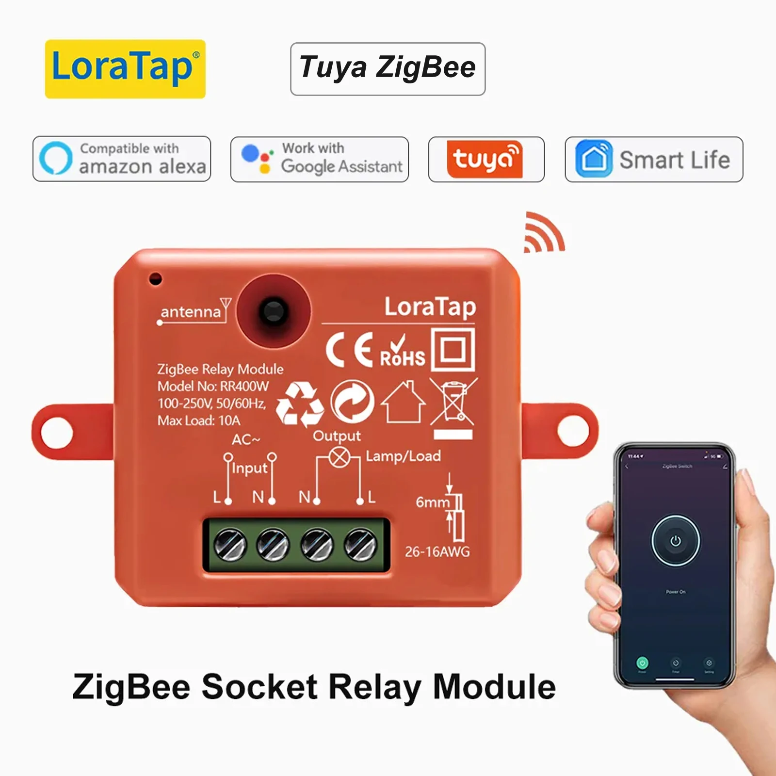 Tuya ZigBee 3.0 Smart Life Socket Module Wireless Remote Control, Work with Echo Alexa Google Home Voice Assistant DIY MQTT