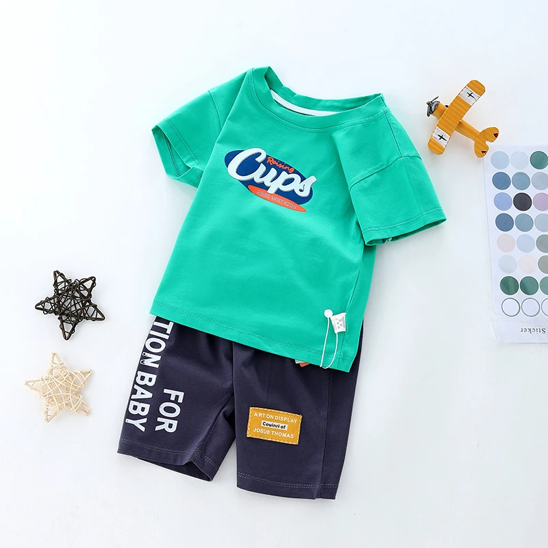Baby boys clothing sets summer fashion cotton tops +shorts 2 pcs newborn infants hight quality clothing bebes outfits