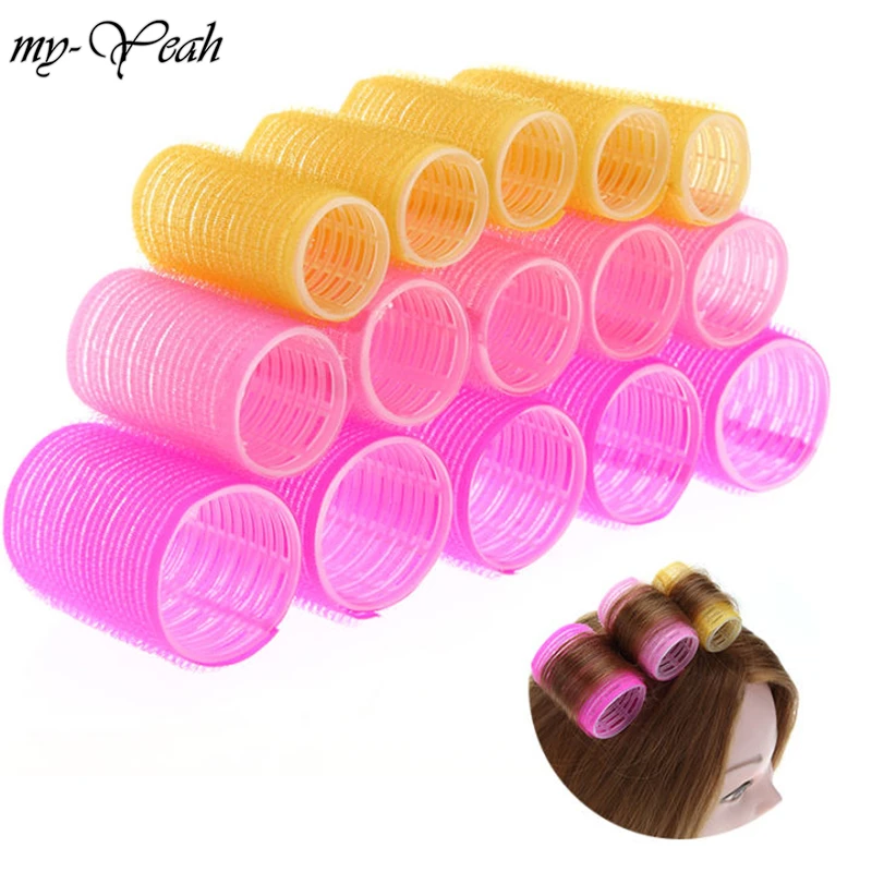 15/12/10/6pcs/lot 3 Size Hairdressing Home Use DIY Magic Large Self-Adhesive Hair Rollers Styling Roller Roll Curler Beauty Tool