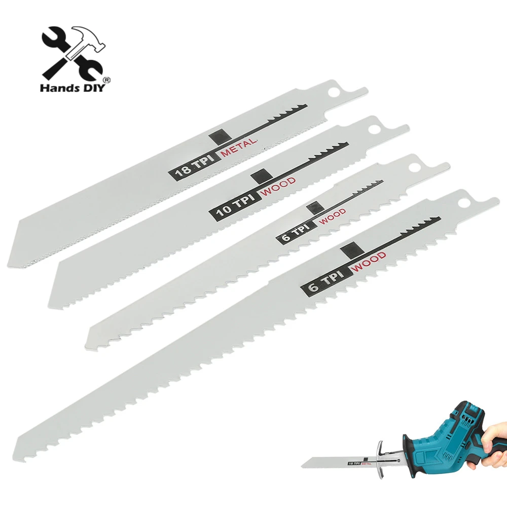 4 Pcs Jig Saw Blades Reciprocating Saw Blade Hand Saw Saber Saw Blade for Wood Metal Reciprocating Saw Power Tools Accessories