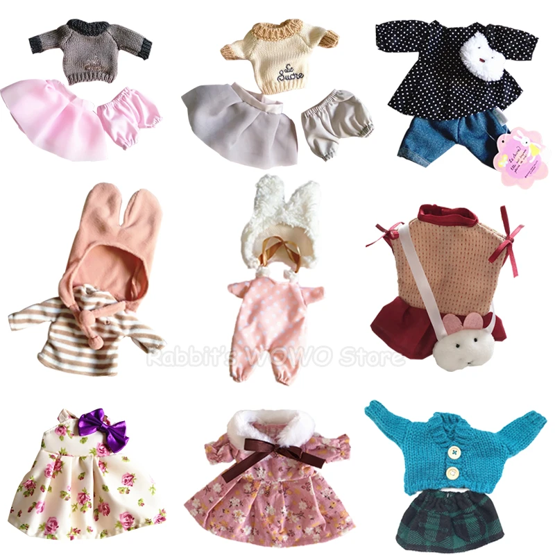 30cm Doll Clothes for Rabbit Cat Bear Plush Toys Soft Dress Skirt Sweater Play House Dolls Accessories for 1/6 BJD Doll Gifts