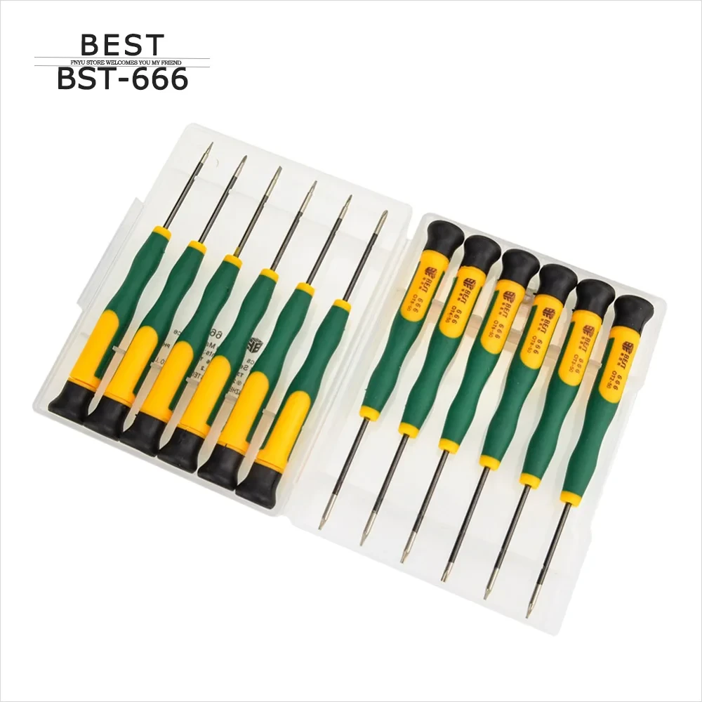 BST-666 Precision 12 in 1 Screwdriver Set Mobile Phone PC Tablet Disassemble Repair Kit Phillips Torx Screw Drivers