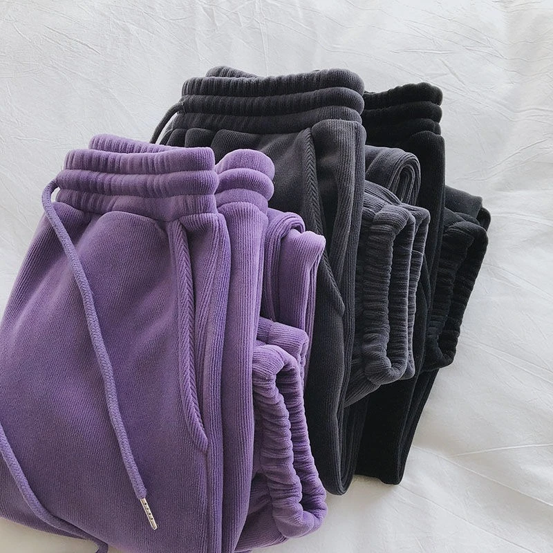 Pants Women Sportswear Women Winter Thick Pants Fleece Warm Female Casual Loose Long Harem Trousers High Waist Woman Pants Hot