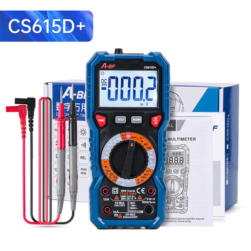 Digital Multimeter Tester A-BF CS617D мультиметр Voltmeter Ammeter Resistance Tester NCV Flash Back Light Large Screen Ture RMS