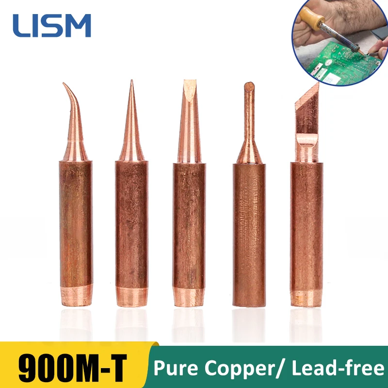 Pure Copper Iron Tip 900M-T Soldering Tip Rework Station Welding Head BGA Soldering Tools Branding Iron Welding Tools