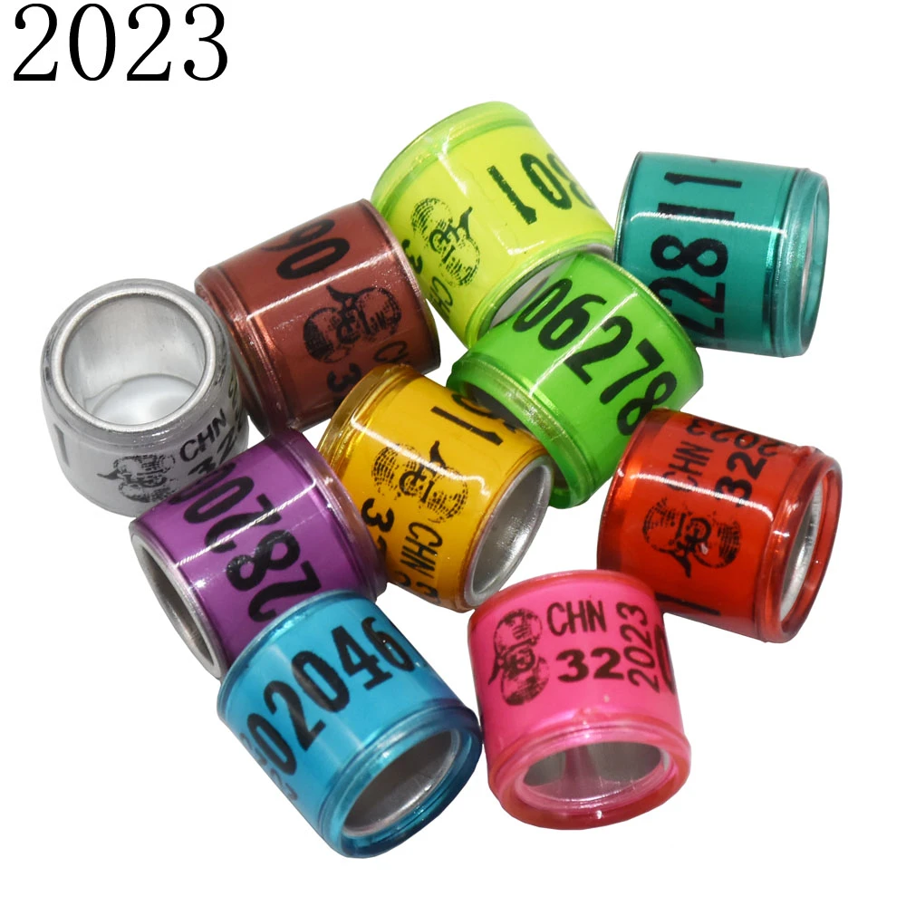 50 Pcs 2022 Multicolor Pigeon Foot Ring With Word Earrings Quality Durable Bird Ring Racing Pigeon Foot Ring Bird Tools