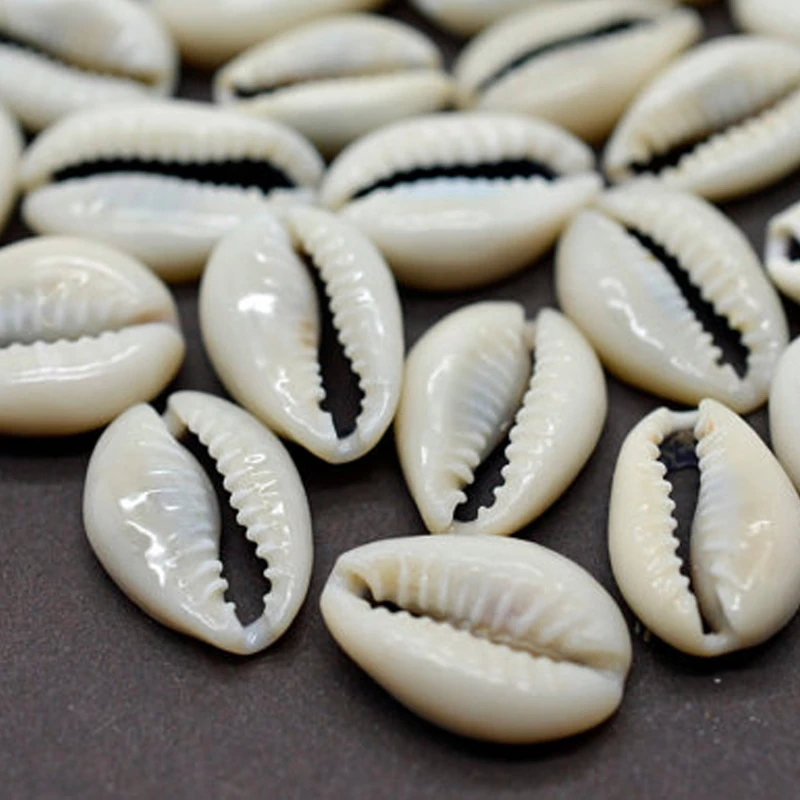 50Pcs White DIY Sea Shell Cowrie Cowry Charm Beads Beach Jewelry Accessories for Women Sea Shells Earrings Bracelet Necklace