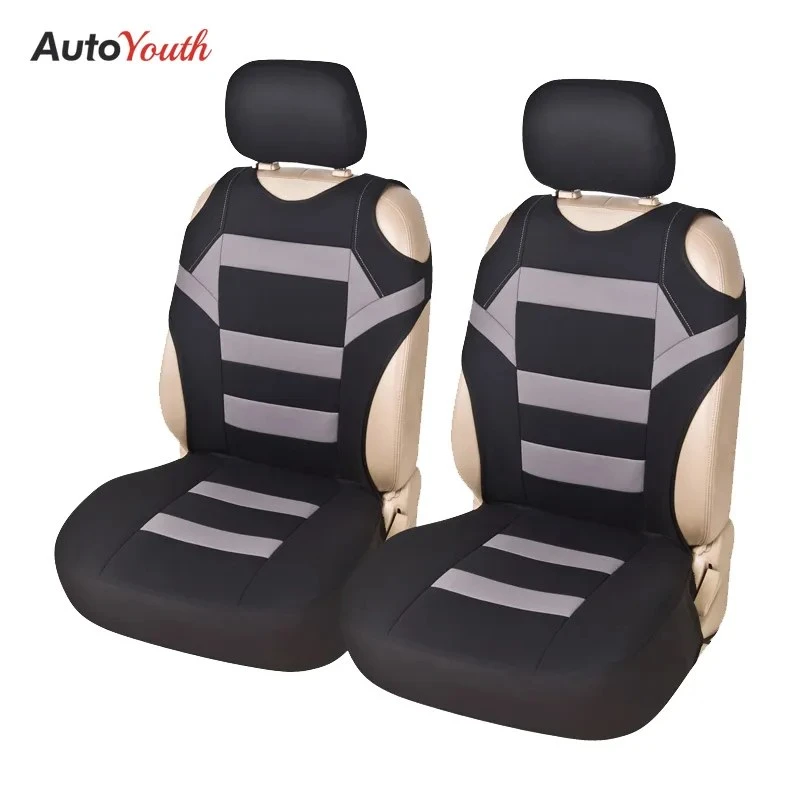 2 Pieces Set T Shirt Design Front Car Seat Cover Universal Fit Car Care Coves Seat Protector for Car Seats Polyester Fabric