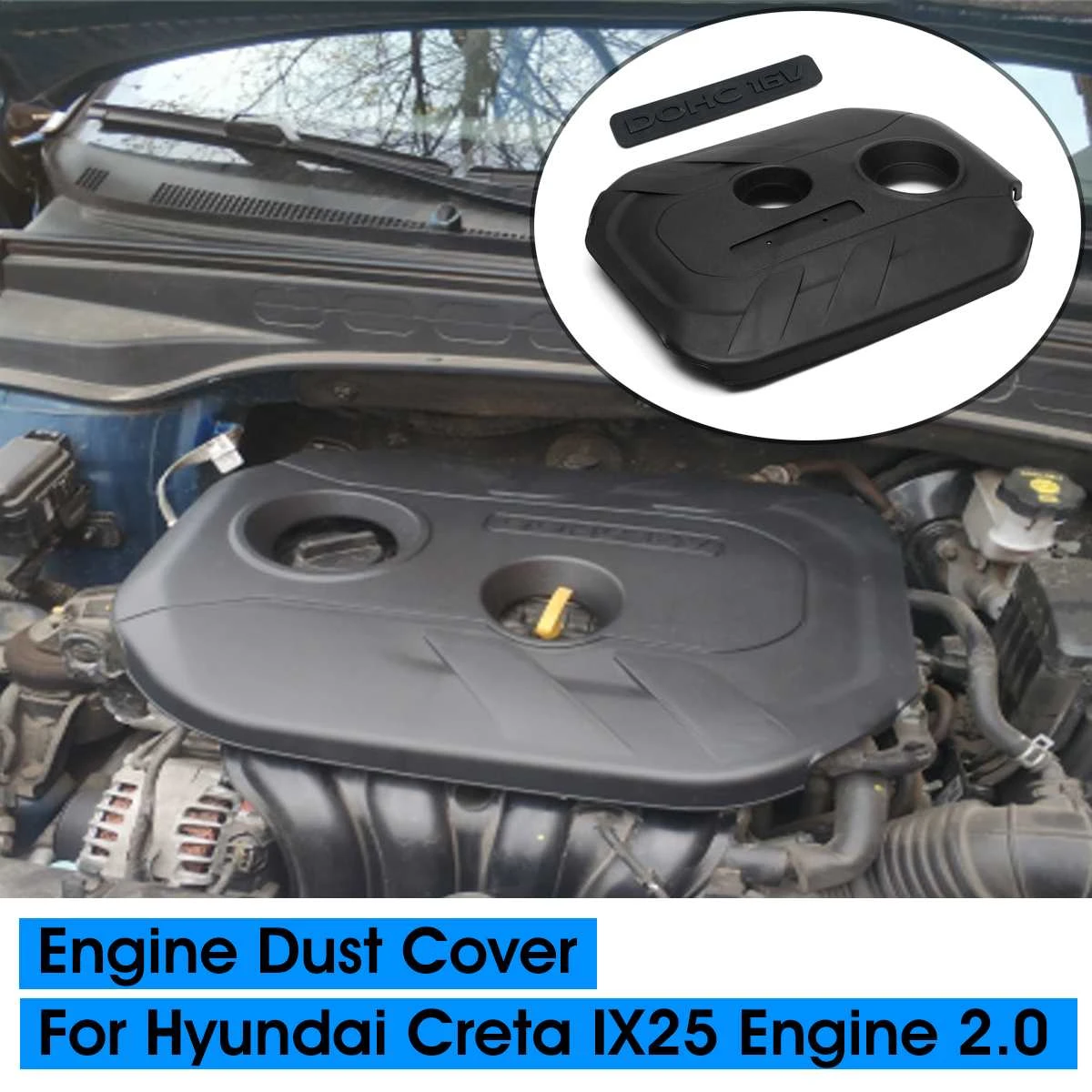 Car Engine Dust Cover 2.0 Cited Cover Decorative Cover Protective Cap for Hyundai Creta IX25 2015 2016 2017 2018 2019