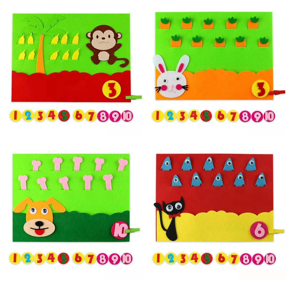 Kids Montessori Toys Materials Learning Toy DIY Weave Cloth Math Toy Digital Educational Toy for Children Preschool Teaching Aid