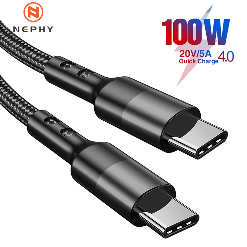 1m 2m 100W USB C To USB Type C Cable USBC PD Fast Charger Cord USB-C Type-c Cable For Xiaomi mi 10 Pro Samsung S20 Macbook iPad