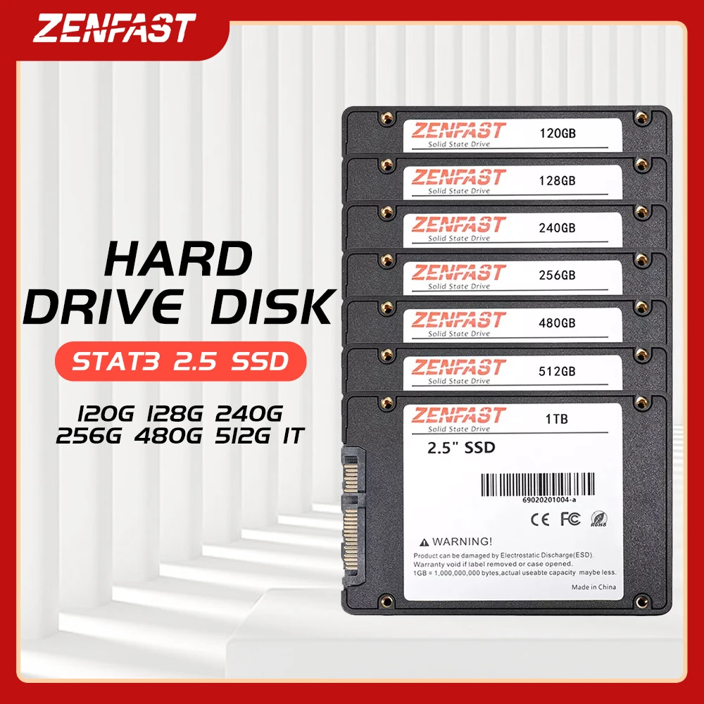 ZENFAST  2.5''SATA3 SSD 1 TB 120gb 128gb 240gb 256gb 480GB 512GB Internal Solid State Drive Hard Disk For Laptop&Desktop