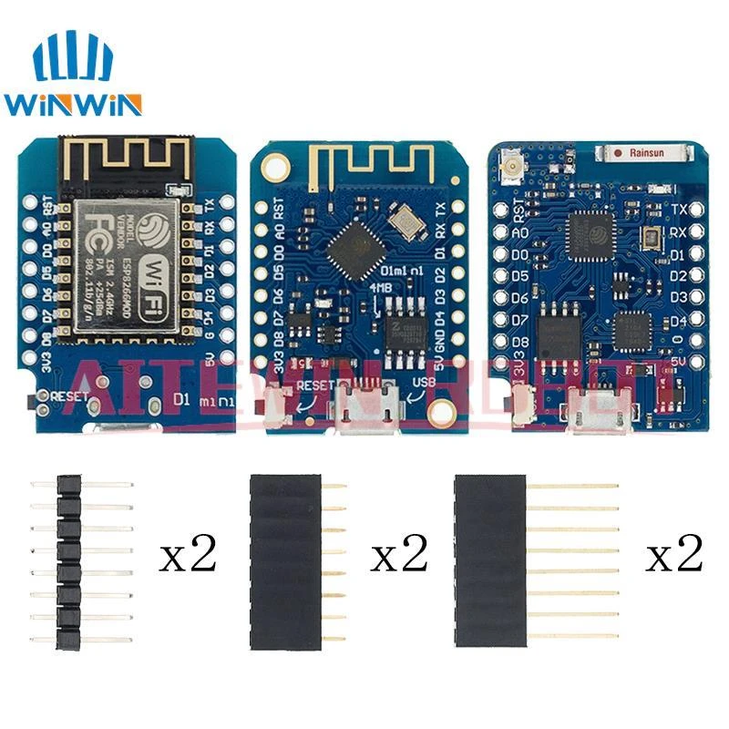 ESP8266 ESP-12 ESP-12F CH340G CH340 V2 USB WeMos D1 Mini PRO V3.0.0  WIFI Development Board NodeMCU Lua IOT Board 3.3V With Pins