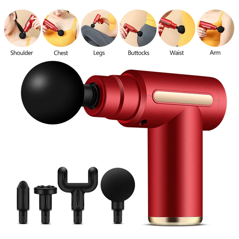 Mini Deep Tissue Muscle Massage Gun Body Shoulder Back Neck Massager LCD Touch Display Relaxation Slimming Shaping Body Massager