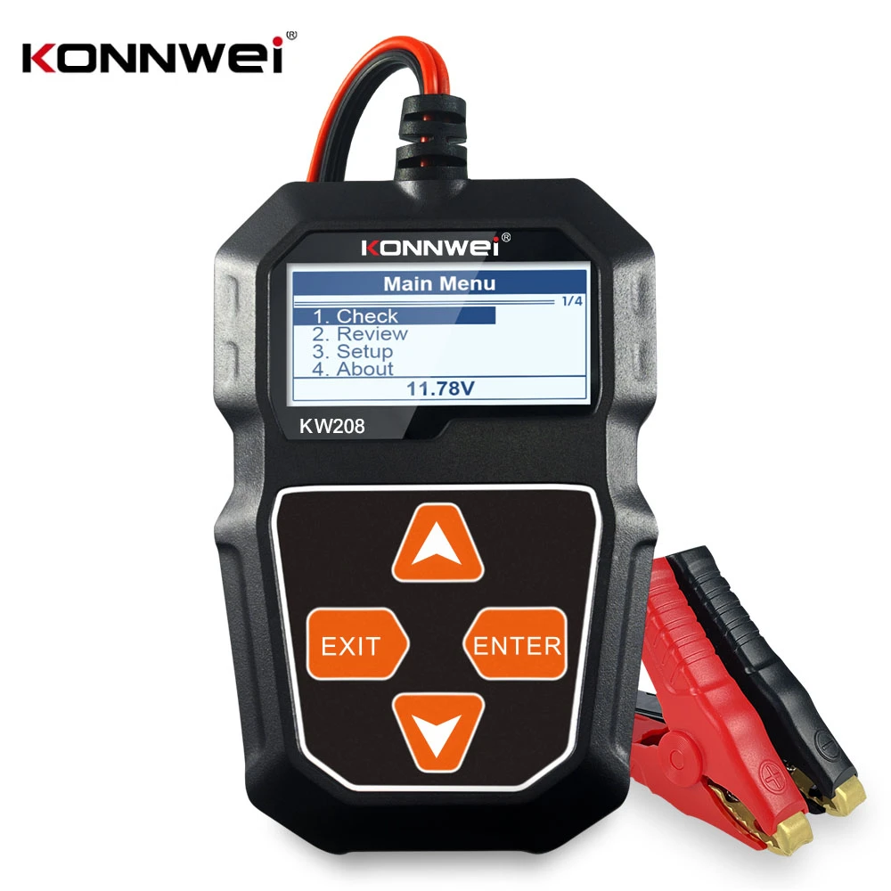 KONNWEI Digital Battery Tester KW208 Car Battery Checker 12V Charging System Test Tool Motor Automotive Battery Capacity Tester