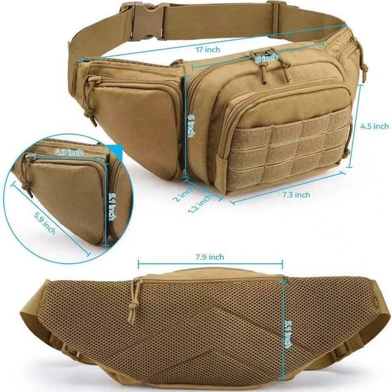 Fanny Pack for Men Women Kids Tactical Waist Bag Adjustable Belt Travel Running Bag Pistol Gun Bag